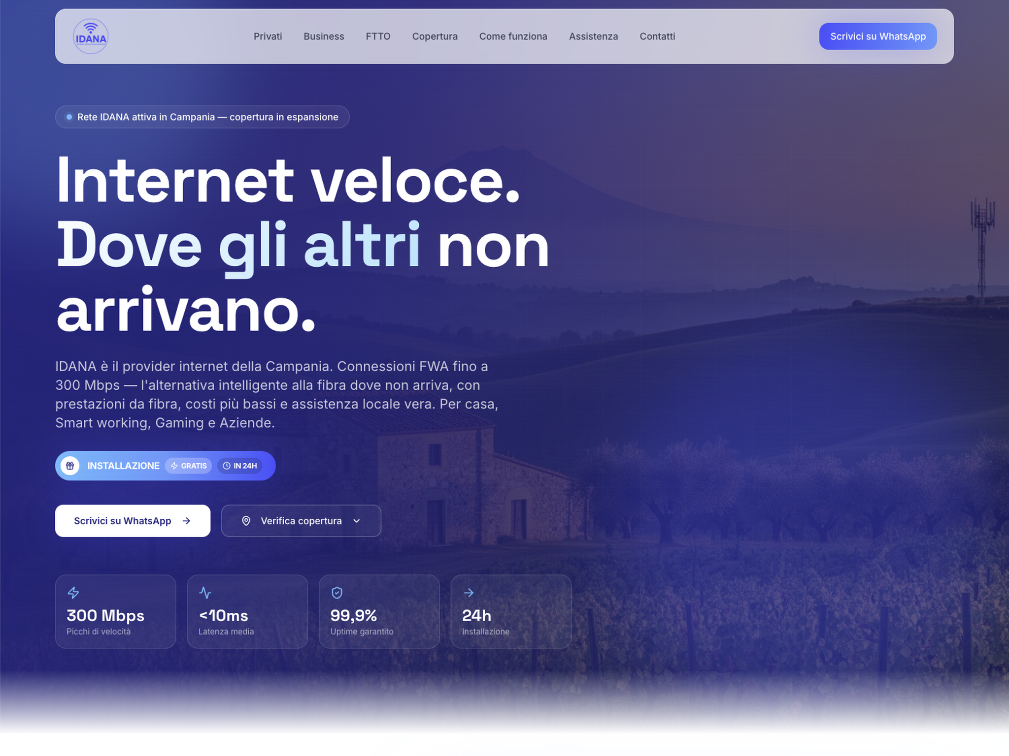 La verifica della copertura davanti a tutto: in pochi secondi sai se la connessione arriva da te.